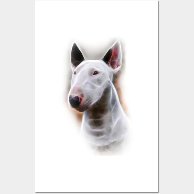 Bull Terrier White Cute Dog Digital Wall Art by SKornackiArt